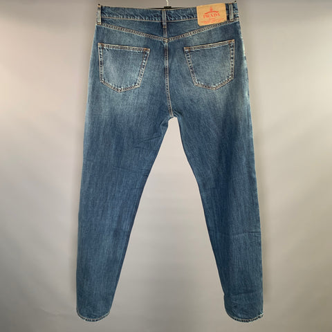 PRADA Size 36 Blue Indigo Wash Denim Button Fly Jeans