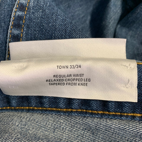 ACNE STUDIOS Size 33 Town Vintage Blue Cotton Relaxed Tapered Button Fly Jeans