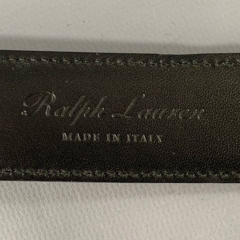 RALPH LAUREN Size 36 Black Silver Leather Belt