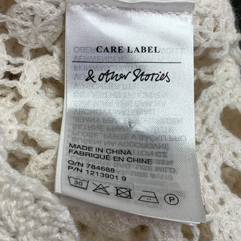 PARIS ATELIER Size XS Cream Cotton Blend Crochet Cropped Shirt