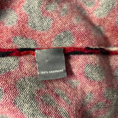 NEIMAN MARCUS Size XL Red Black Cashmere Leopard Pullover Womens