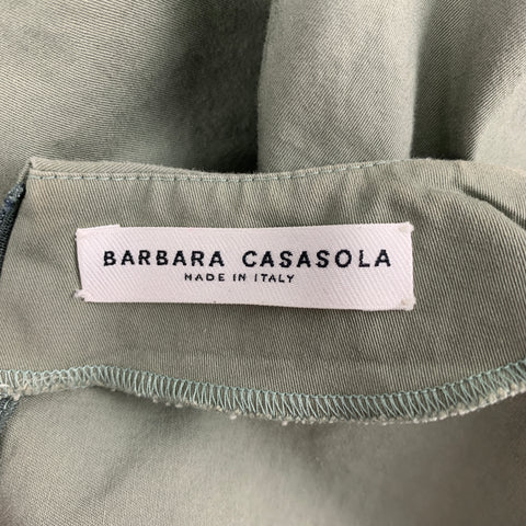BARBARA CASASOLA Vestido sin mangas de algodón caqui talla 4