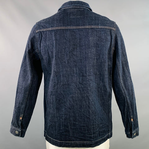 ONI DENIM Size L Indigo Contrast Stitch Denim Twill Trucker Jacket