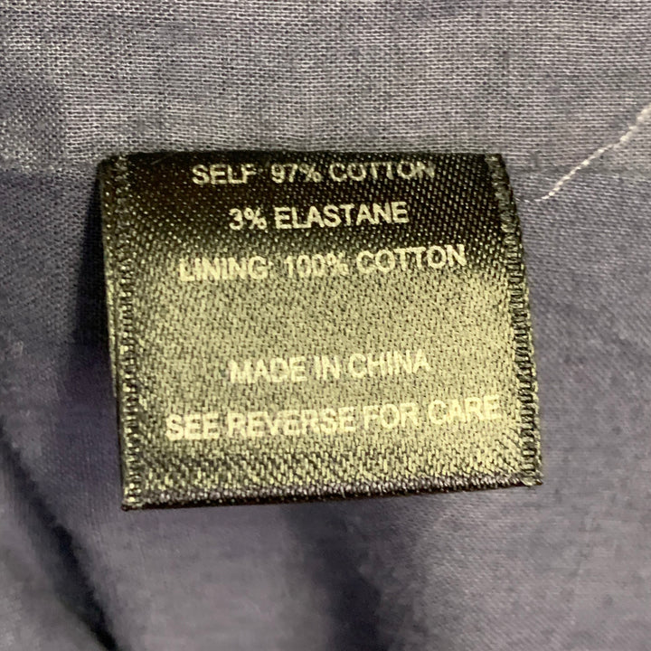 BARNEY'S CO-OP Size 2 Navy Cotton Blend Double Breasted Belted Coat