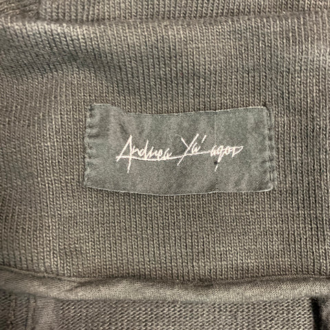 ANDREA YA'AQOV Size L Black Cotton Shawl Collar Jacket