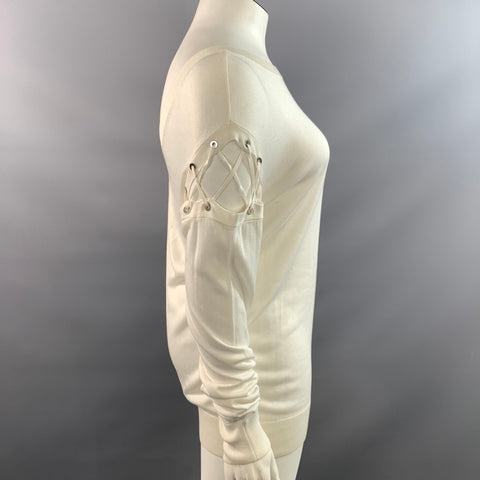 IRO Size M White Cupro Cotton Long Sleeve Pullover Womens