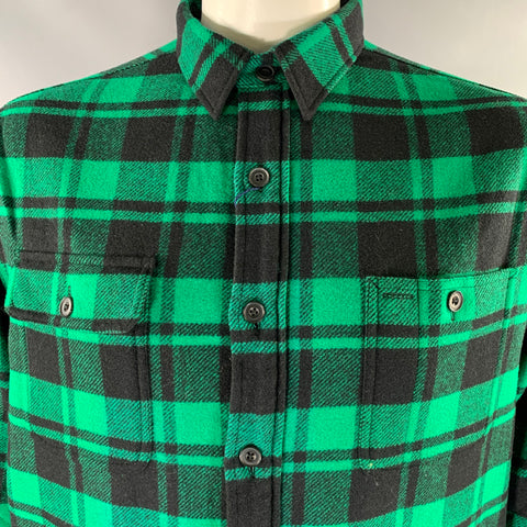 POLO by RALPH LAUREN Size XL Green Black Plaid Wool Nylon Shirt Jacket Jacket