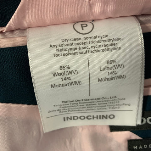 INDOCHINO Chest Size 40 Teal Wool & Mohair 34 30 Suit