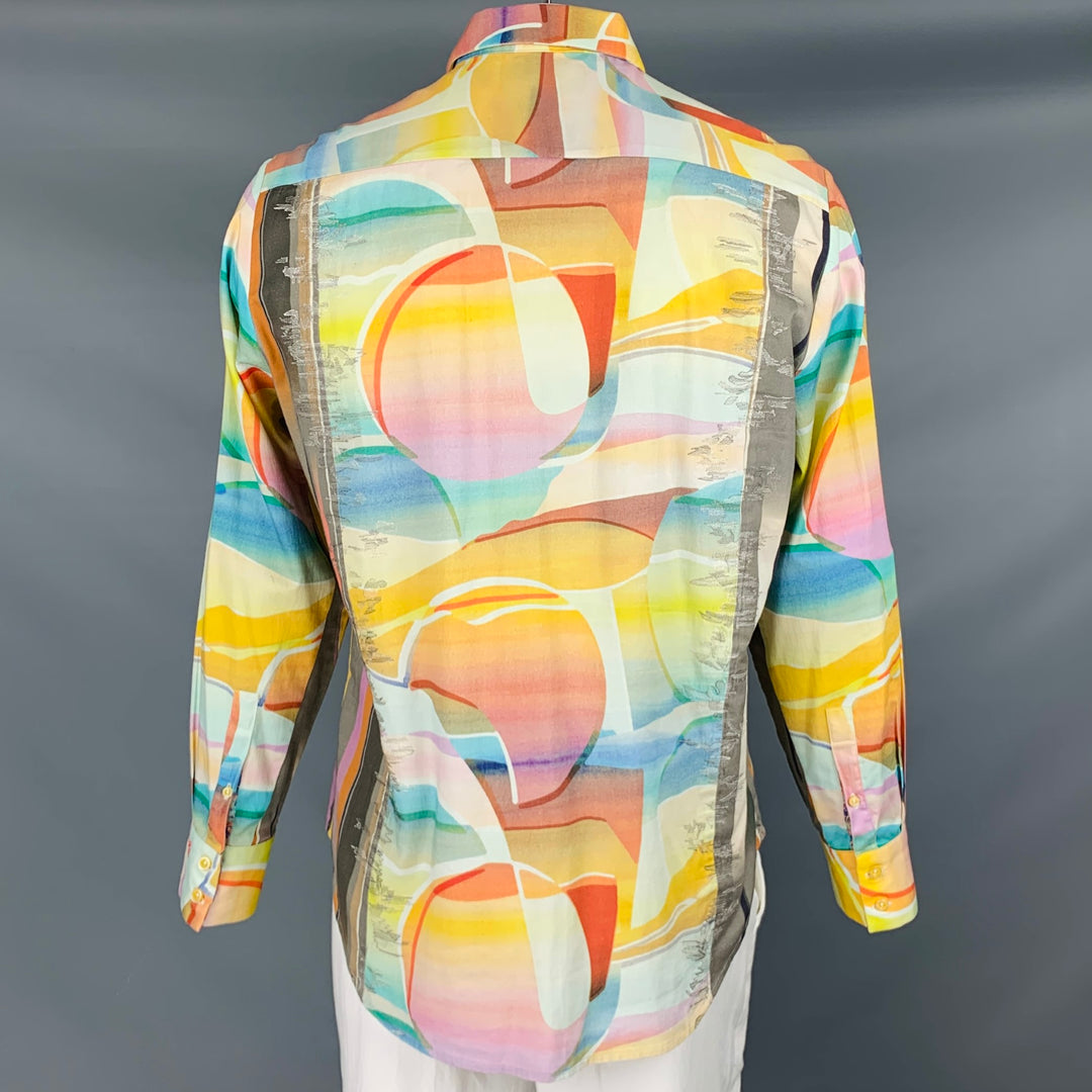 ROBERT GRAHAM Size L Multi Color Abstract Art Print Cotton Long Sleeve Shirt