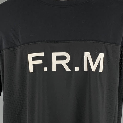 FRAME Size M Black Polyester Blend Crew Neck T-shirt