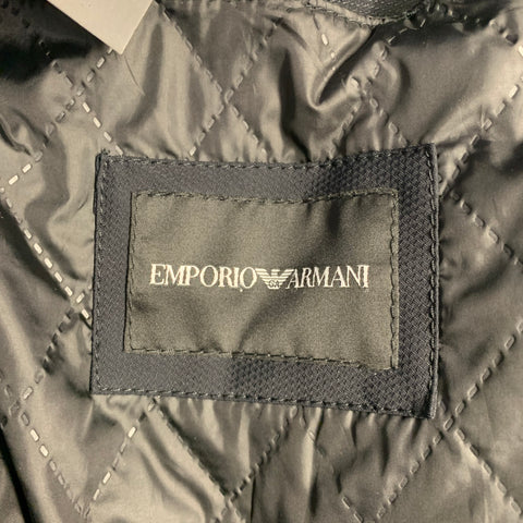 EMPORIO ARMANI Size 40 Black Polyamide Blend Detachable Lining Coat