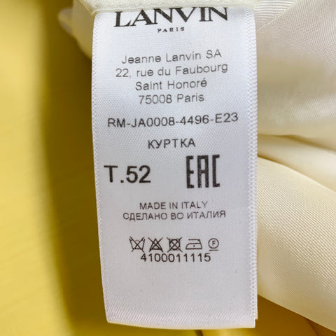 LANVIN Size 42 Yellow Wool Silk Notch Lapel Sport Coat