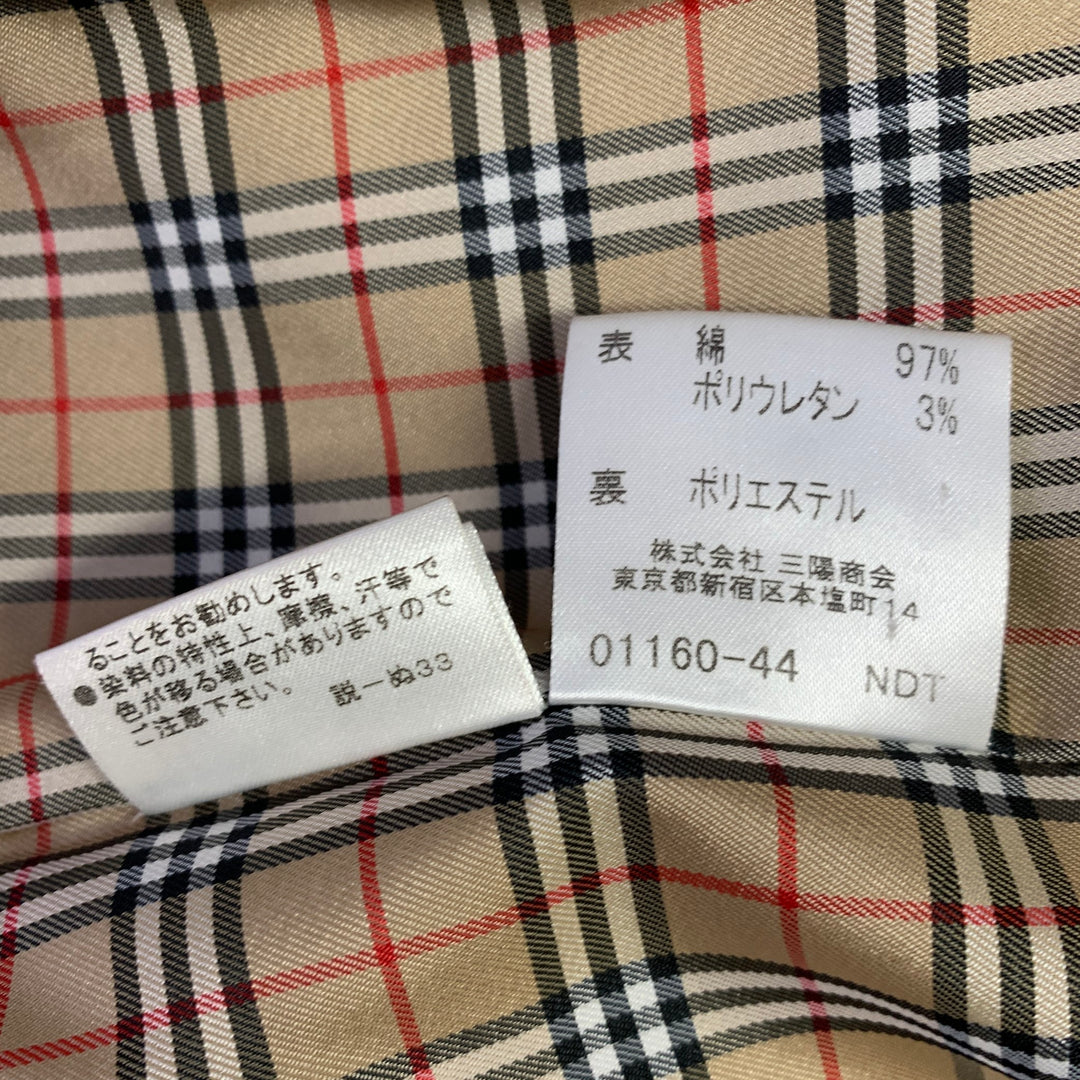 BURBERRY Size 2 Tan Cotton Blend Twill Double Breasted Jacket