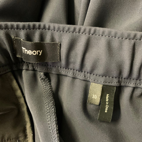 THEORY Size 30 Navy Solid Polyamide Elastane Pintuck Casual Pants