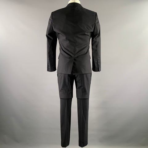 DOLCE & GABBANA Size 38 Navy Wool Blend Notch Lapel Slim Fit Suit