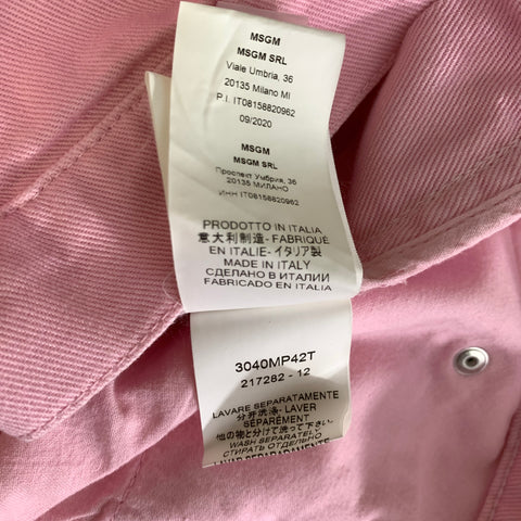MSGM Size 36 Pink Pastel Cotton Zip Fly Casual Pants