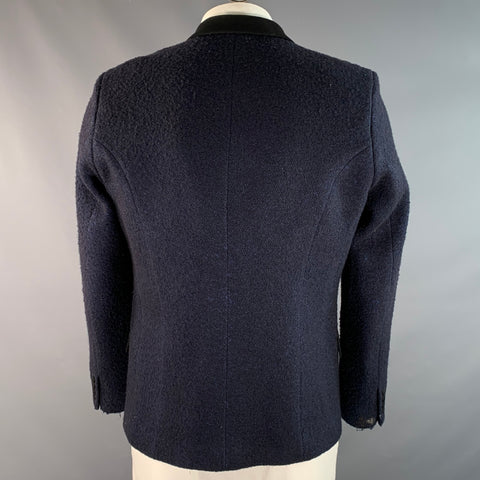 JUNYA WATANABE  Size L Navy Black Textured Wool Blend Sport Coat