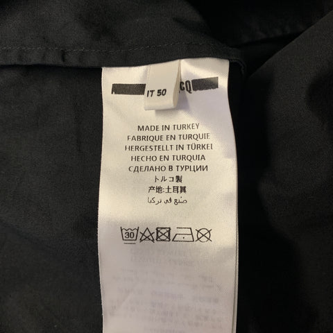 MCQ by ALEXANDER MCQUEEN Size M Black Green Graphic Cotton Camp Shirt
