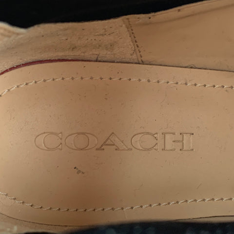 COACH Talla 11 Botas de piel de serpiente sintética en relieve en blanco y negro