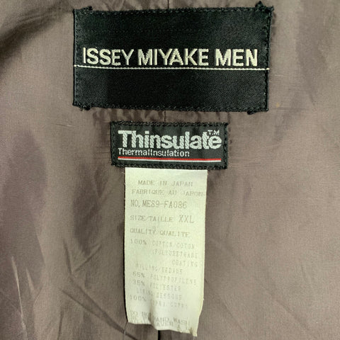 ISSEY MIYAKE Vintage Size XXL Green Charcoal Coated Cotton Insulated Coat
