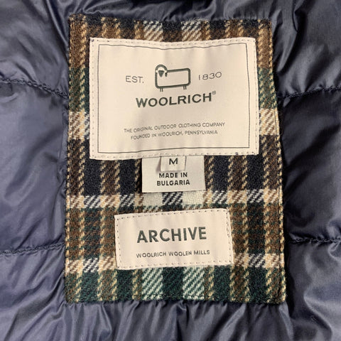 WOOLRICH Taille M Veste Chemise en Laine Mélangée à Carreaux Gris Marron Blanc