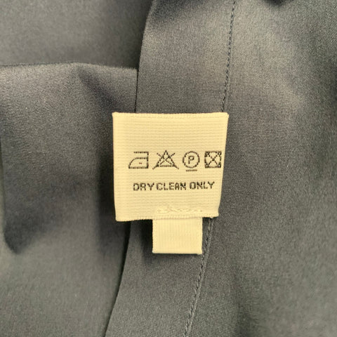 LANVIN Size L Navy Cotton Hidden Placket Long Sleeve Shirt