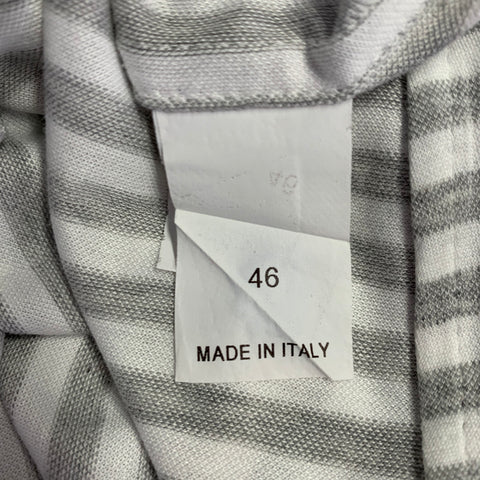 BRUNELLO CUCINELLI Size 36 White Grey Stripe Long Sleeve Shirt