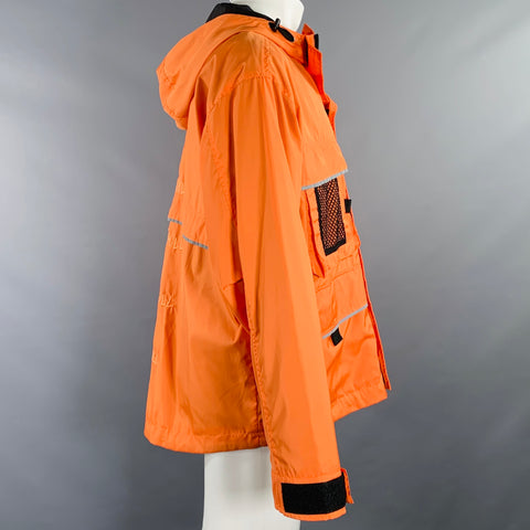 C2H4 Size S No Chill Orange Black Mixed Fabrics Polyester Windbreaker Jacket