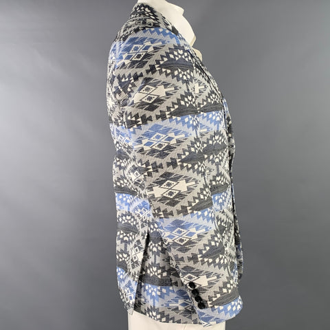 PAISLEY & GRAY Size 42 Navy White Black Woven Polyester Blend Slim Fit Sport Coat