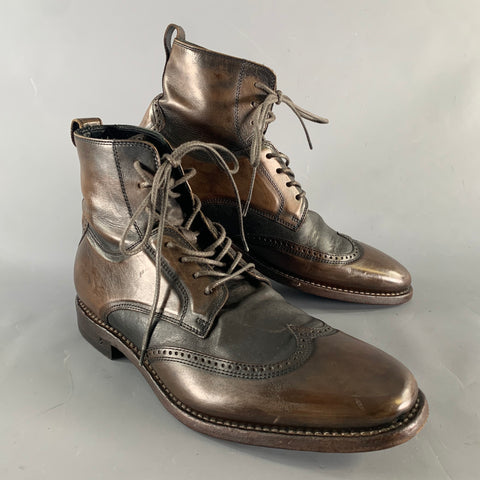 JOHN VARVATOS Size 9.5 Brown Leather Wingtip Boots