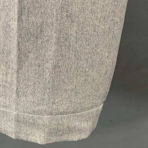 BELAFONTE Size XL Navy White Herringbone Cotton Tapered Button Fly Casual Pants
