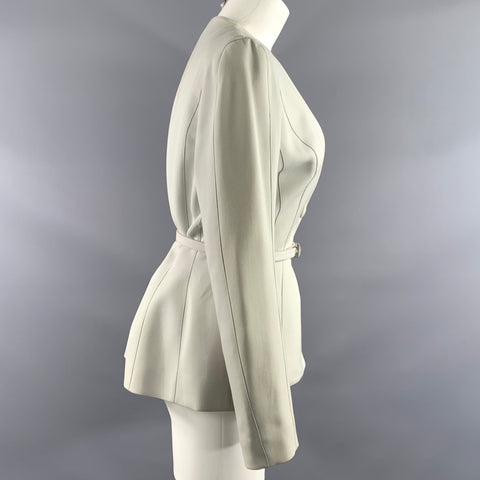 THIERRY MUGLER Size 6 Gray Light Blue Wool Blazer Jacket Indoor Blazer