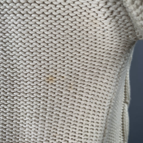 NO EXCESS Size M Beige Knit Cotton Blend Shawl Collar Sweater