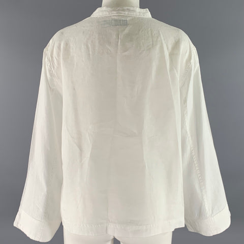 RALPH LAUREN Size XL White Linen Pull On Shirt