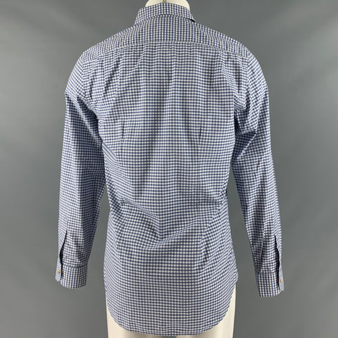 PAUL SMITH Size M Blue White Gingham Cotton Long Sleeve Shirt