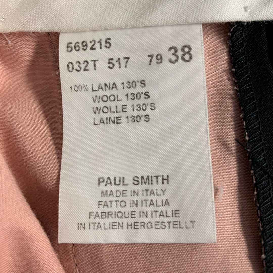PAUL SMITH Size 2 Black Wool Twill Pleated Tapered Dress Pants