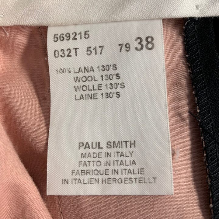 PAUL SMITH Size 2 Black Wool Twill Pleated Tapered Dress Pants