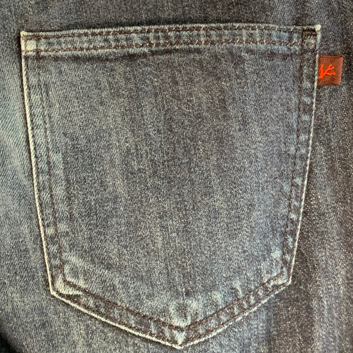 ISAIA Size 34 Blue Cotton Selvedge Twill Skinny Jeans