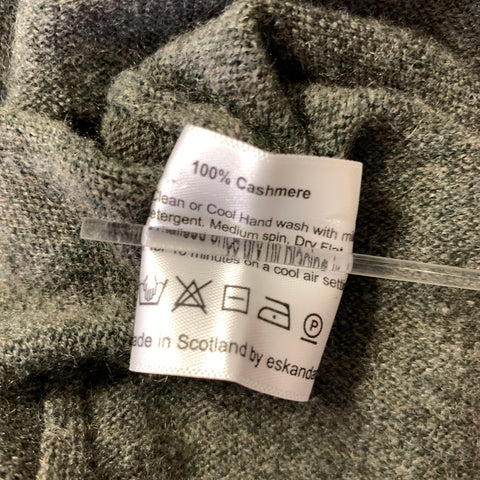 ESKANDAR Size M Grey Green Cashmere Sweater