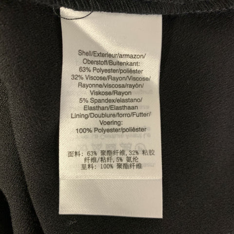 DONNA KARAN Size 6 Black Polyester Blend Sheath Mid-Calf Dress