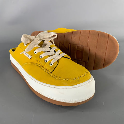 SUNNEI Size 11 Yellow White Slip On Sneakers