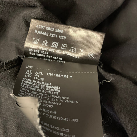 PRADA Size L Black Patchwork Cotton Crew-Neck T-shirt