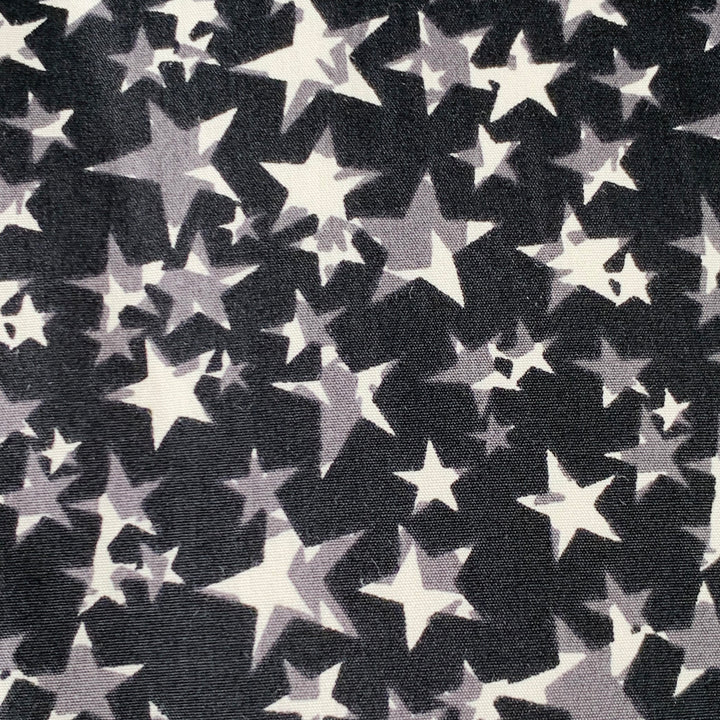 PRADA Size S Black White Grey Stars Cotton Button Up Long Sleeve Shirt
