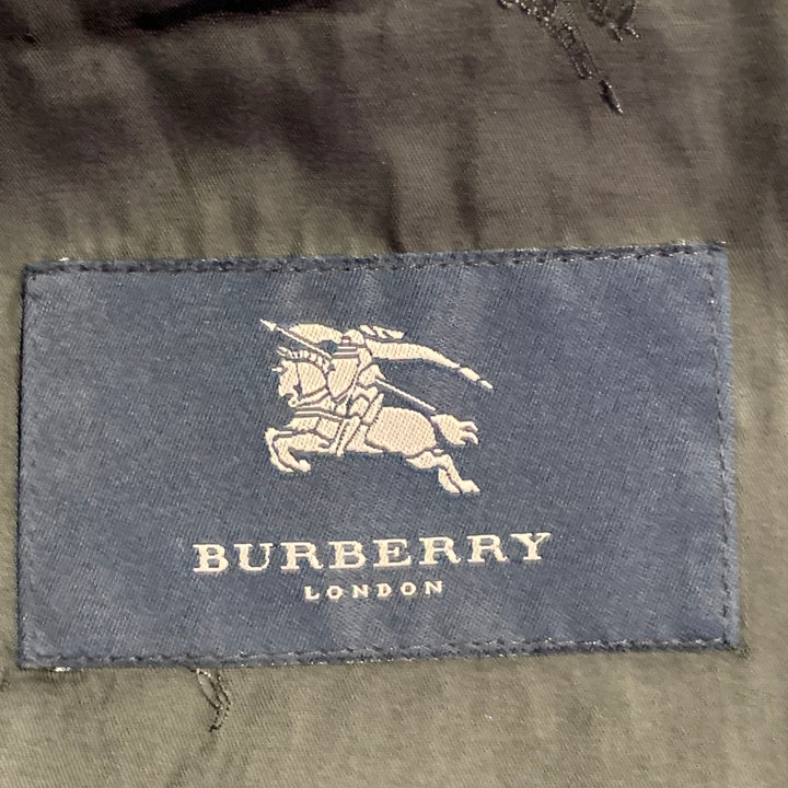 BURBERRY LONDON Size M Grey Charcoal Acetate Blend Twill Zip Buttons Coat