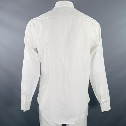 ARMANI COLLEZIONI Size L White Cotton French Cuff Long Sleeve Shirt