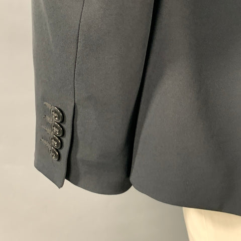 MR TURK Size 46 Navy Triacetate Contrast Trim Single Breasted Sport Coat