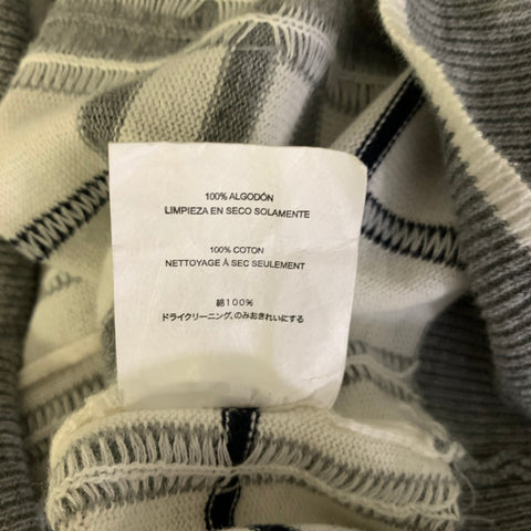 PRIVATE STOCK Size L White Grey & Black Plaid Cotton V-Neck Pullover