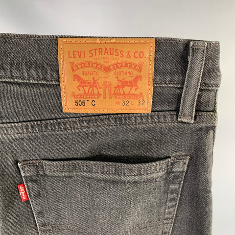LEVI Size 32 Black Cotton Blend Relax Jeans