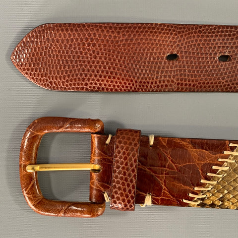 COLE HAAN Waist Size XS Brown Tan Snakeskin Leather Belt