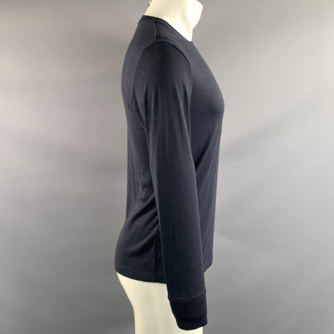 THEORY Size XS Navy Solid Modal Blend Crew Neck Pullover